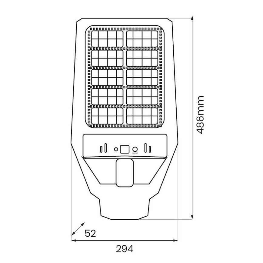LED Dimmelhető napelemes utcai lámpa mozgás- és alkonyérzékelővel KERS LED/300W/3,2V 6500K 8000 mAh IP65 szürke + távirányítás