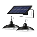 LED dimmelhető napelemes zsinóros csillár érzékelővel 2xLED/1,8W/3,7V IP44 6500K 2400 mAh + távirányítóval
