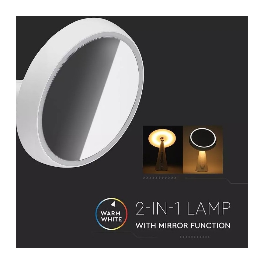 LED Dimmelhető sminktükör LED/5W/230V 1800 mAh