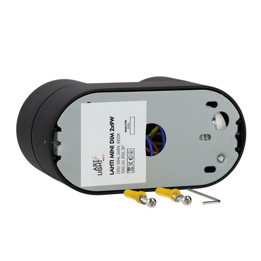 LED Dimmelhető spotlámpa LAHTI MINI 2xLED/9W/230V 3000K CRI 90 fekete