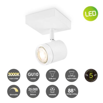LED Dimmelhető spotlámpa MANU 1xGU10/5,8W/230V fehér
