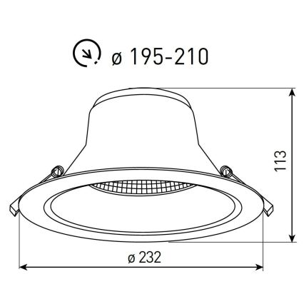 Dimmelhető fürdőszobai álmennyezetbe építhető LED lámpa NYON LED/20/26W/230V 3000/4000/5700K átm. 23,2 cm IP44 fehér