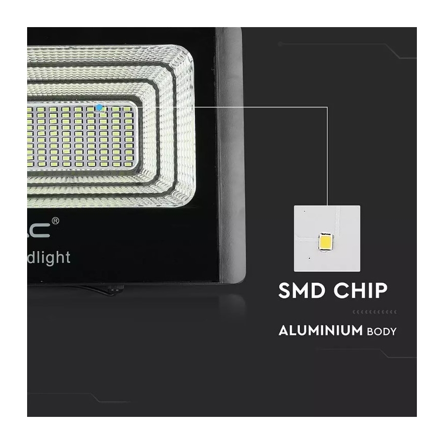 LED Dimmelhető szolár reflektor LED/20W/6V 6000K IP65 + távirányító