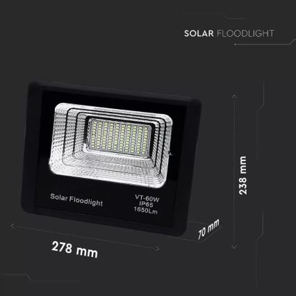 LED Dimmelhető szolár reflektor LED/20W/6V 6000K IP65 + távirányító