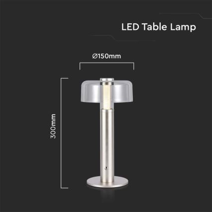 LED Dimmelhető újratölthető érintős asztali lámpa LED/1W/5V 3000K 1800 mAh arany