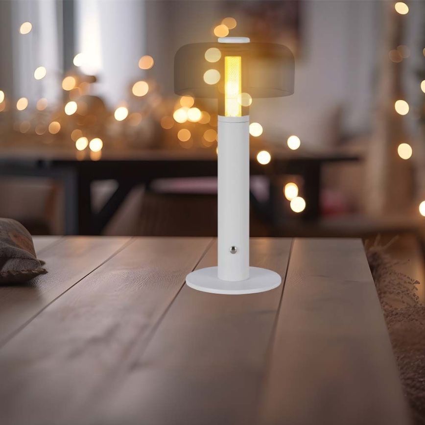 LED Dimmelhető újratölthető érintőképernyős asztali lámpa LED/1W/5V 3000K 1800 mAh fehér