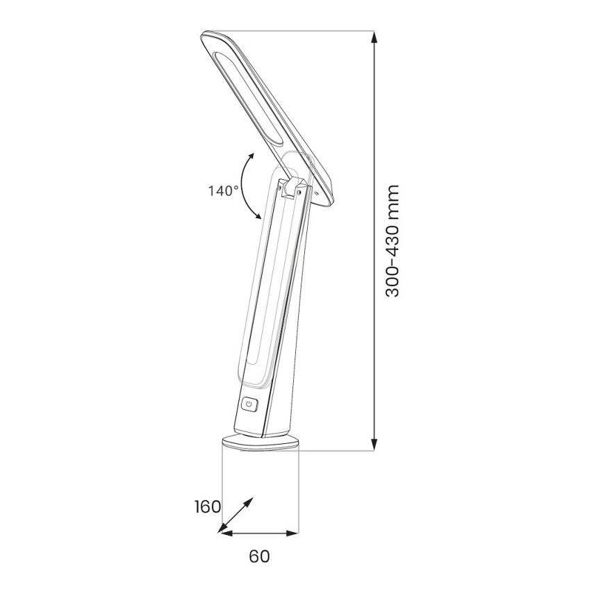 Fényerőszabályozható, újratölthető LED asztali lámpa TOP LED/4W/5V 1800 mAh 3000/4000/5000K barna/fekete
