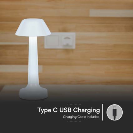 LED Dimmelhető újratölthető érintős asztali lámpa LED/1W/5V 3000-6000K 1800 mAh fehér