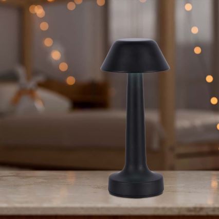 LED Dimmelhető újratölthető érintős asztali lámpa LED/1W/5V 3000-6000K 1800 mAh fekete