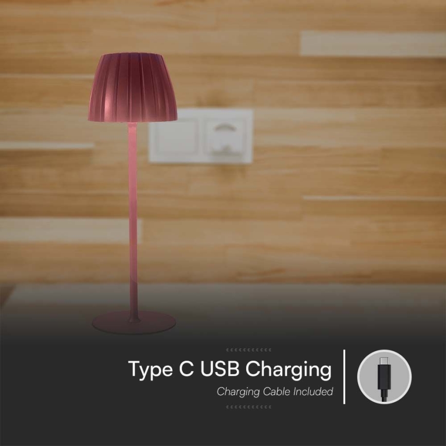 LED Dimmelhető újratölthető érintős asztali lámpa  LED/2,7W/5V 3000/4000/6000K 1800 mAh barna