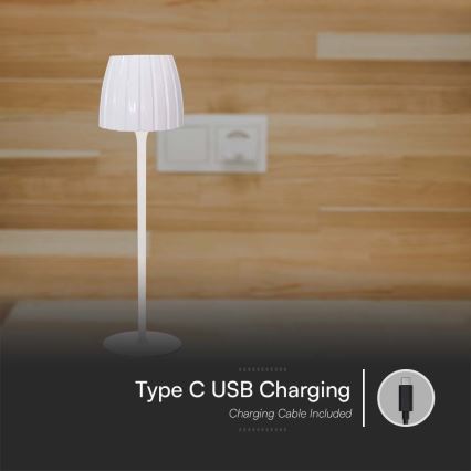 LED Dimmelhető újratölthető érintős asztali lámpa LED/2,7W/5V 3000/4000/6000K 1800 mAh fehér
