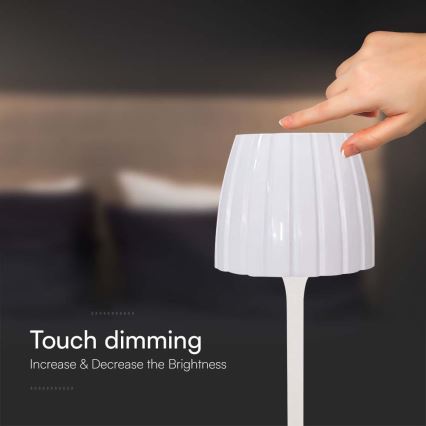 LED Dimmelhető újratölthető érintős asztali lámpa LED/2,7W/5V 3000/4000/6000K 1800 mAh fehér