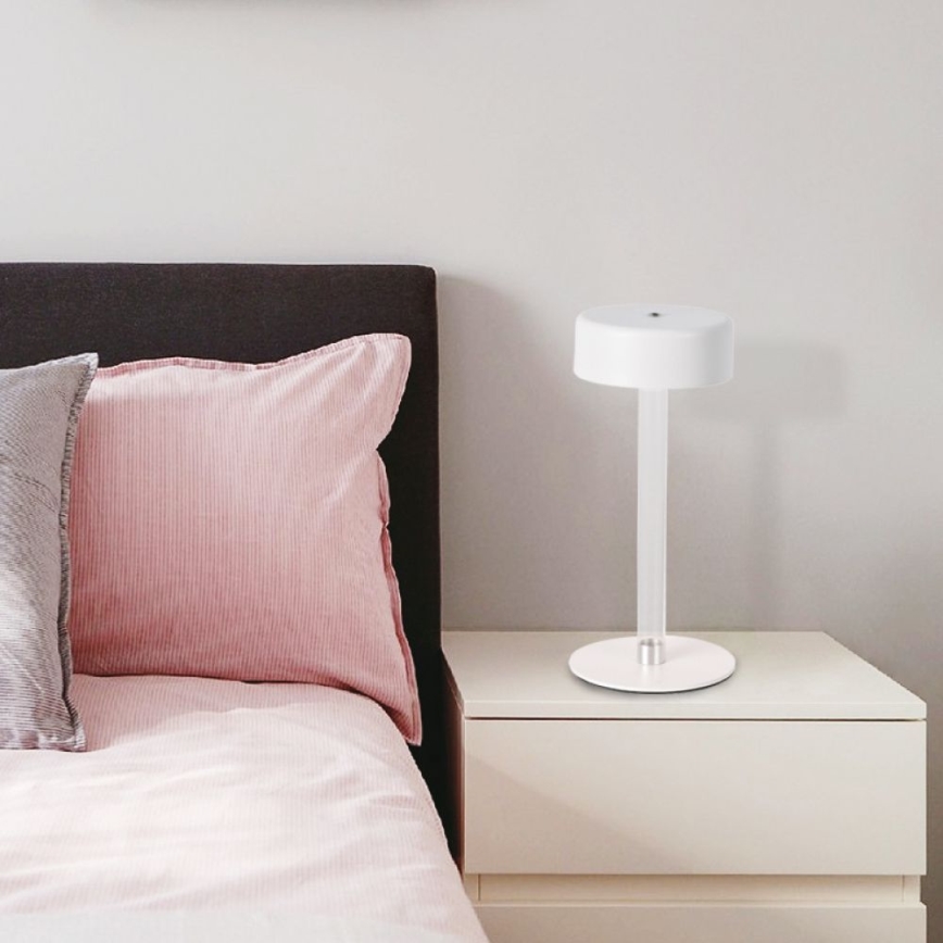 LED Dimmelhető újratölthető érintős asztali lámpa LED/3W/5V 3000-6000K 2400 mAh fehér