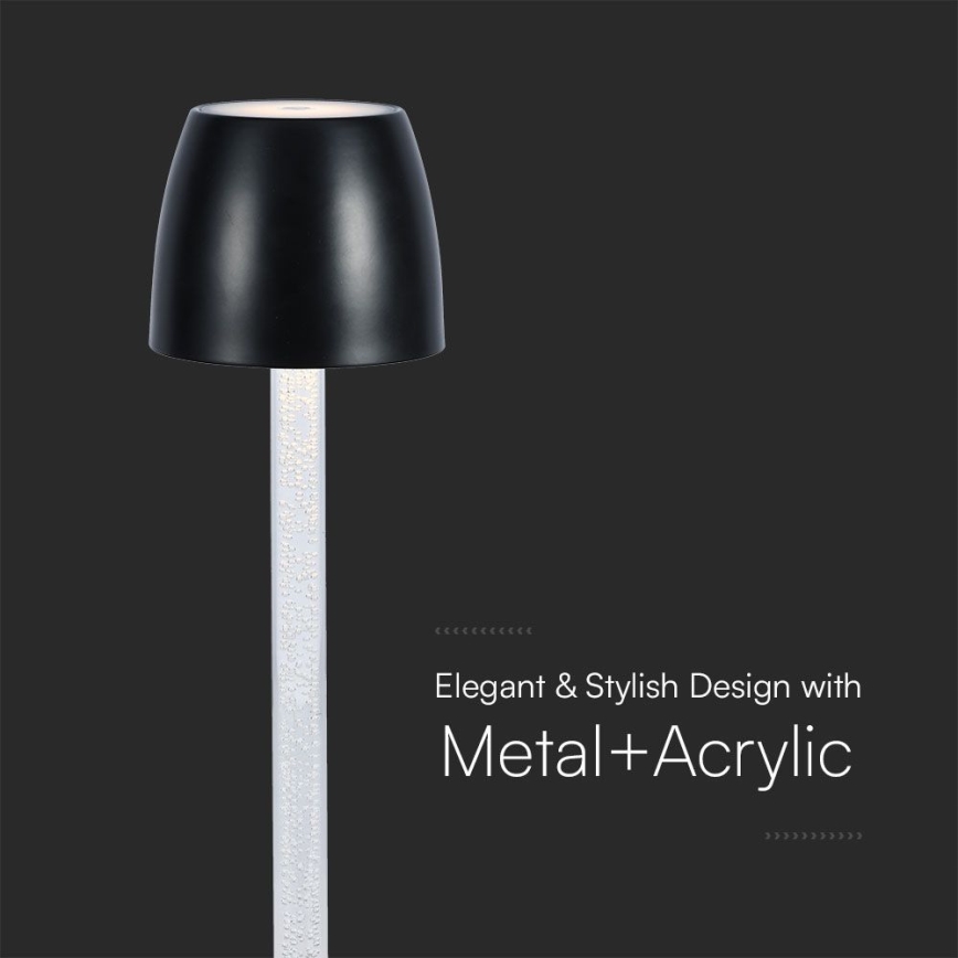 LED Dimmelhető újratölthető érintős asztali lámpa LED/3W/5V 3000K 1800 mAh fehér