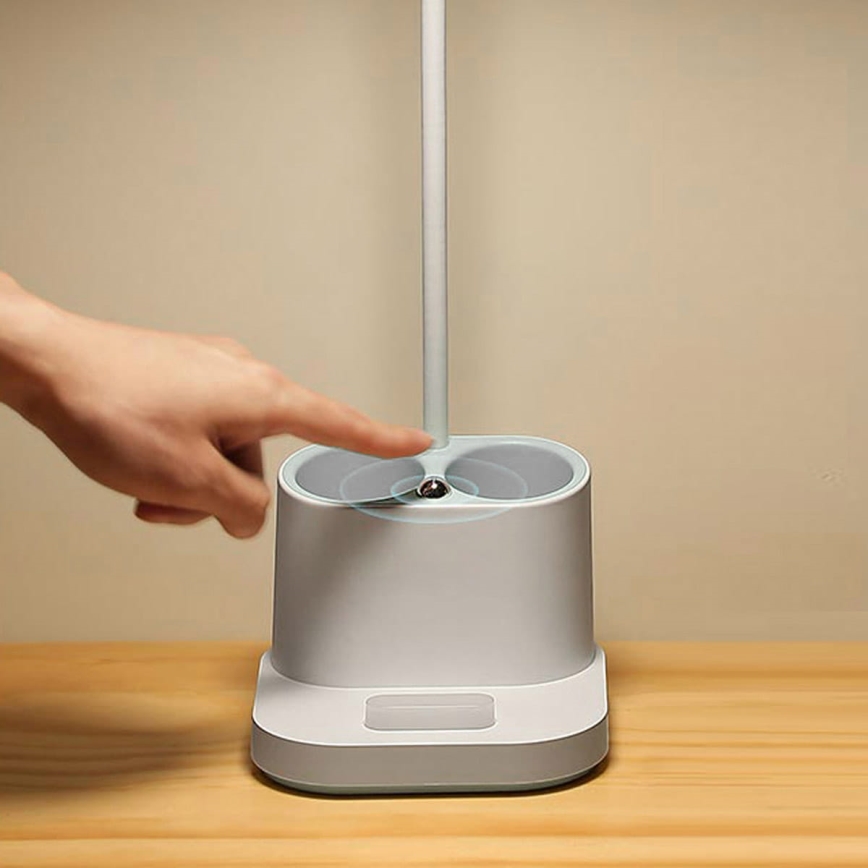 LED Dimmelhető újratölthető asztali lámpa tartóval és power bankkal LED/5W/5V 2400mAh