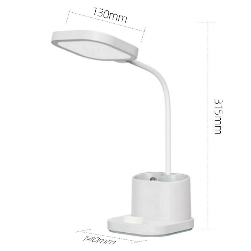 LED Dimmelhető újratölthető asztali lámpa tartóval és power bankkal LED/5W/5V 2400mAh