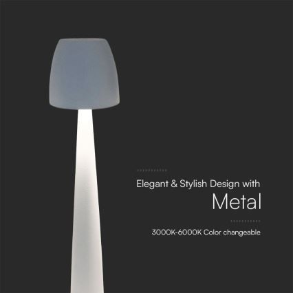 LED Dimmelhető újratölthető érintőképernyős asztali lámpa LED/3W/5V 3000-6000K 1800 mAh fehér