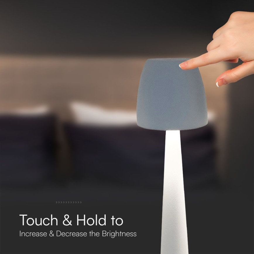 LED Dimmelhető újratölthető érintőképernyős asztali lámpa LED/3W/5V 3000-6000K 1800 mAh fehér