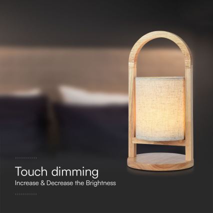LED Dimmelhető újratölthető érintős asztali lámpa LED/1,5W/5V 3000K 1800 mAh bézs