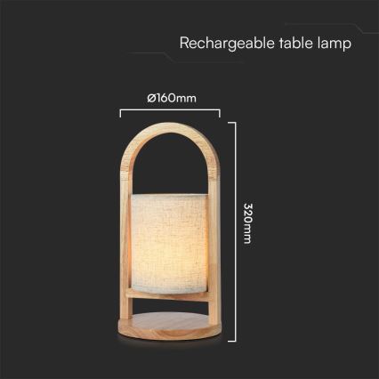 LED Dimmelhető újratölthető érintős asztali lámpa LED/1,5W/5V 3000K 1800 mAh bézs