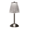 LED Dimmelhető újratölthető érintős asztali lámpa LED/2,4W/5V 3000-6000K 1800 mAh fényezett króm