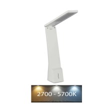 LED Dimmelhető újratölthető érintős asztali lámpa USB LED/4W/5V 1200 mAh 2700K-5700K fehér/ezüst