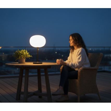 LED fényerőszabályozható újratölthető kültéri asztali lámpa VENEZIA LED/2W/5V 2700K IP54 4000 mAh fekete