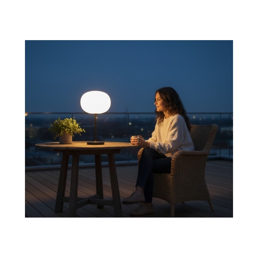 LED fényerőszabályozható újratölthető kültéri asztali lámpa VENEZIA LED/2W/5V 2700K IP54 4000 mAh fekete