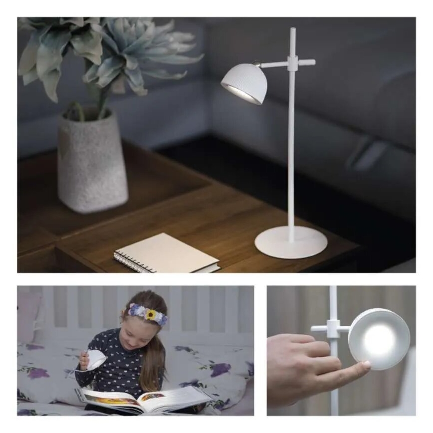 LED Dimmelhető újratölthető mágneses asztali lámpa 4in1 LED/4,2W/3,7V 4000K 1200mAh fehér