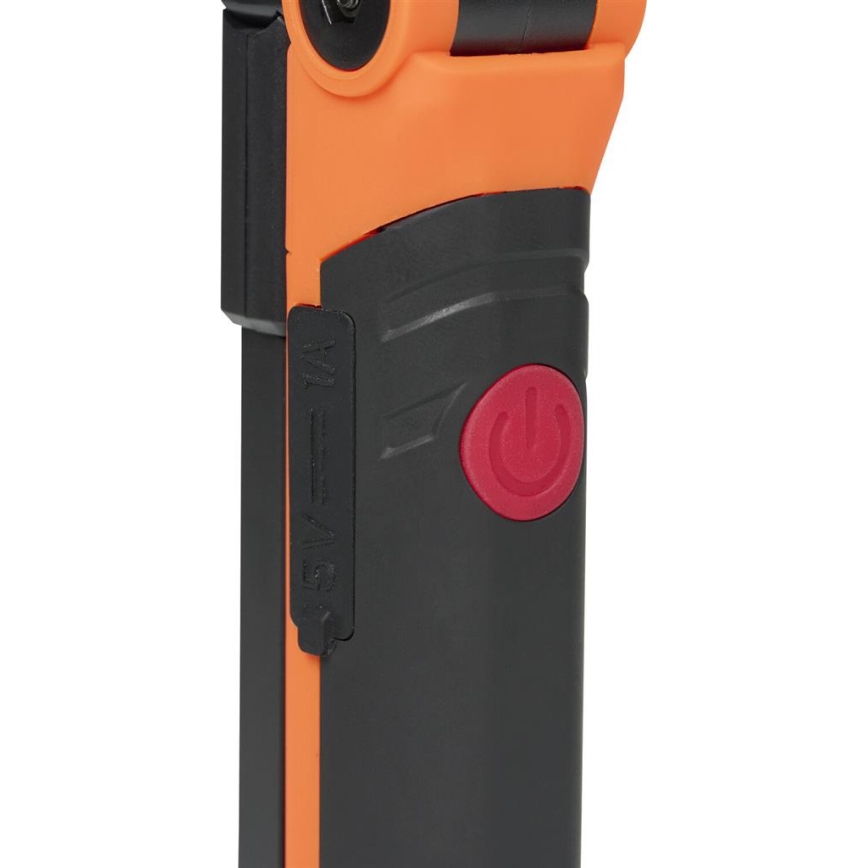 Fényerőszabályozható újratölthető LED munkalámpa LED/3W/5V 6500K 2000 mAh narancssárga/fekete