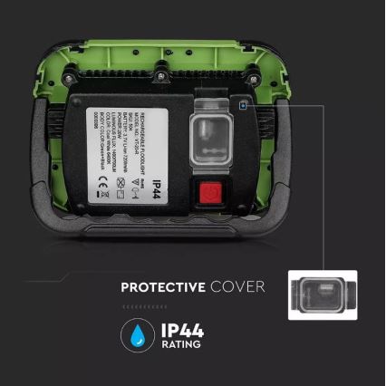 LED Dimmelhető újratölthető reflektor SAMSUNG CHIP + funkció SOS LED/10W/3,7V/USB IP44 4000K 3600 mAh zöld