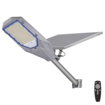 LED dimmelhető utcai lámpa alkonykapcsolóval és napelemes panellel LED/200W/20000 mAh 6500K IP65 szürke