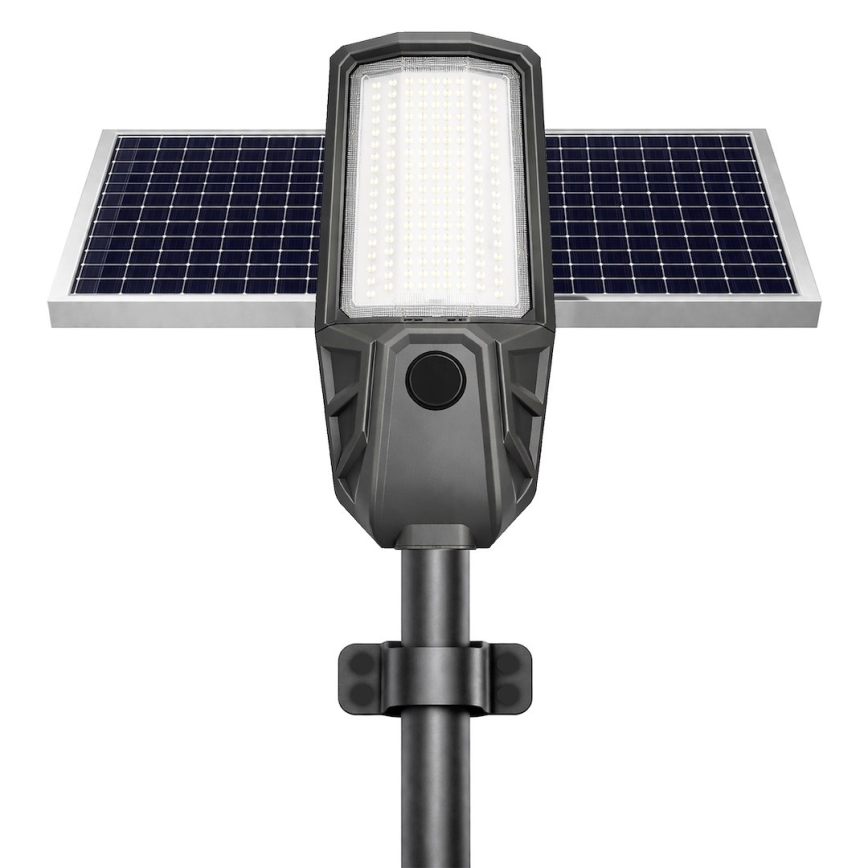 LED fényerőszabályozható utcai lámpa érzékelővel és napelemmel KOBRA LED/400W/3,2V 24000 mAh IP65 antracit + távirányítóval