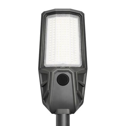 LED fényerőszabályozható utcai lámpa érzékelővel és napelemmel KOBRA LED/400W/3,2V 24000 mAh IP65 antracit + távirányítóval