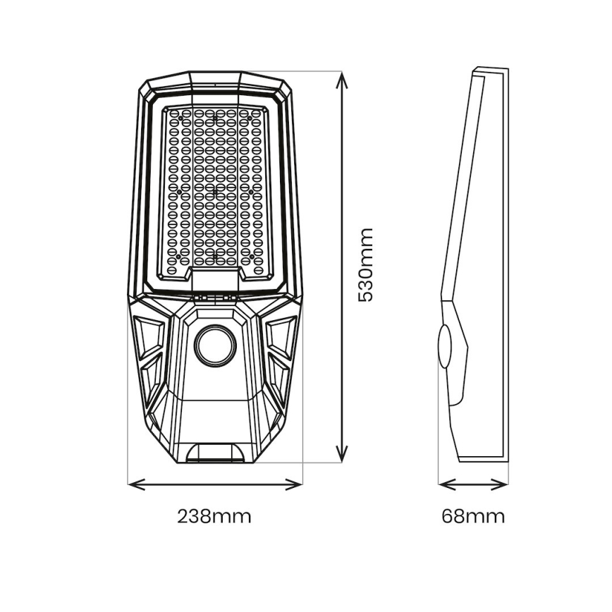 LED fényerőszabályozható utcai lámpa érzékelővel és napelemmel KOBRA LED/400W/3,2V 24000 mAh IP65 antracit + távirányítóval