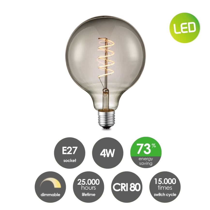 LED Dimmerelhető Vintage Edison izzó G125 E27/4W/230V 2200K