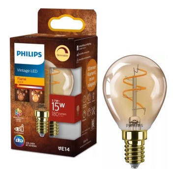 LED dimmelhető VINTAGE izzó Philips P45 E14/2,7W/230V 1800K