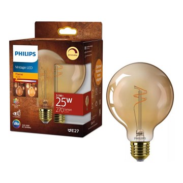 LED dimmelhető vintage stílusú izzó Philips G95 E27/3,1W/230V 1800K