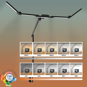 LED Dimmeres érintős, flexibilis asztali lámpa POINTIQ LED/24W/230V 3000-6500K CRI 92 fekete