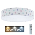 LED Dimmeres gyerekszoba mennyezeti lámpa SMART GALAXY KIDS LED/24W/230V 3000-6500K színes pöttyök + távirányító