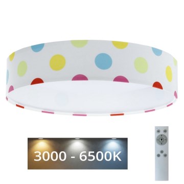 LED Dimmeres gyerekszoba mennyezeti lámpa SMART GALAXY KIDS LED/24W/230V 3000-6500K színes pöttyök + távirányító