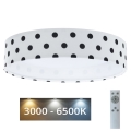 LED Dimmeres gyerekszobai mennyezeti lámpa SMART GALAXY KIDS LED/24W/230V 3000-6500K pöttyös fehér/fekete + távirányító