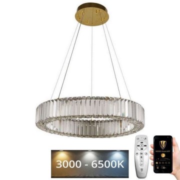 LED Dimmeres kristály csillár kábelre LED/40W/230V 3000-6500K króm/arany + távirányító