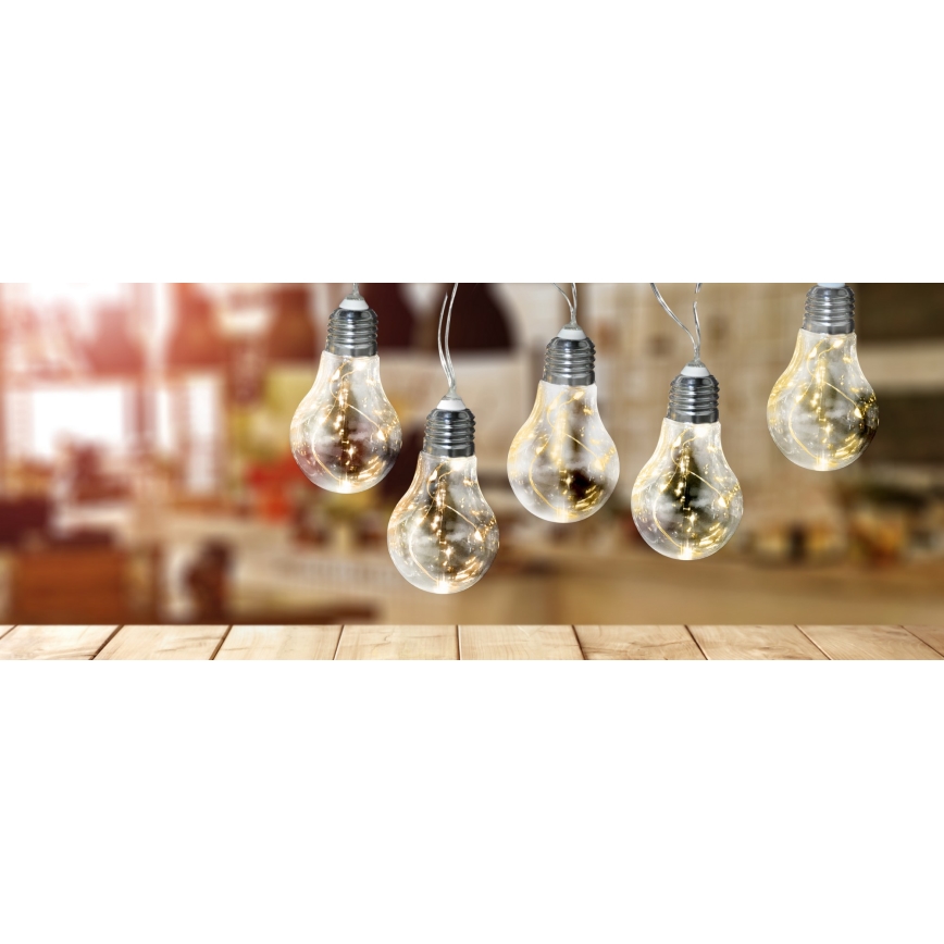 LED díszfüzér SMOLDER 2,1 m 10xLED/2xAA