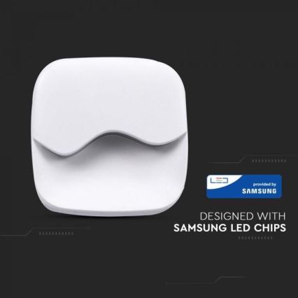 LED Éjjeli fény érzékelővel SAMSUNG CHIP LED/0,5W/230V 60mm 4000K négyzet