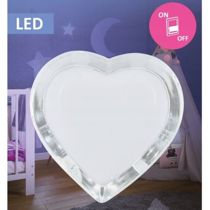 LED Éjjeli fény konnektorba 0,4W/230V fehér szív