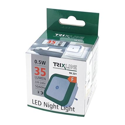 LED éjszakai lámpa alkonyatérzékelővel LED/0,5W/230V zöld