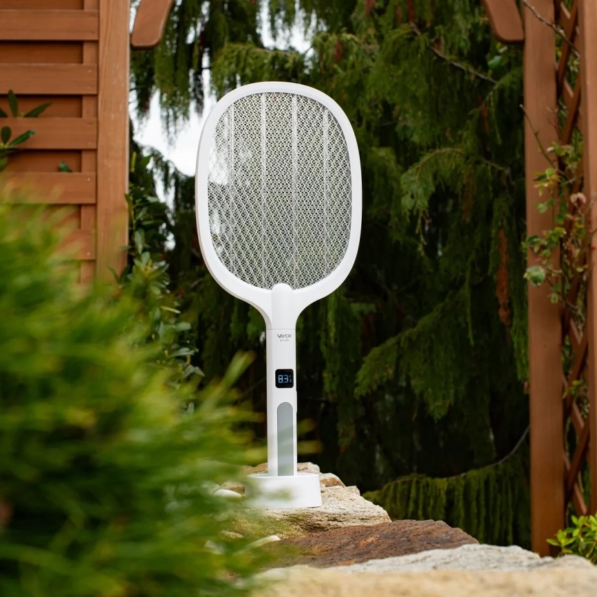 LED Elektromos rovarcsapda 2 az 1-ben LCD kijelzővel 1200 mAh/5V fehér