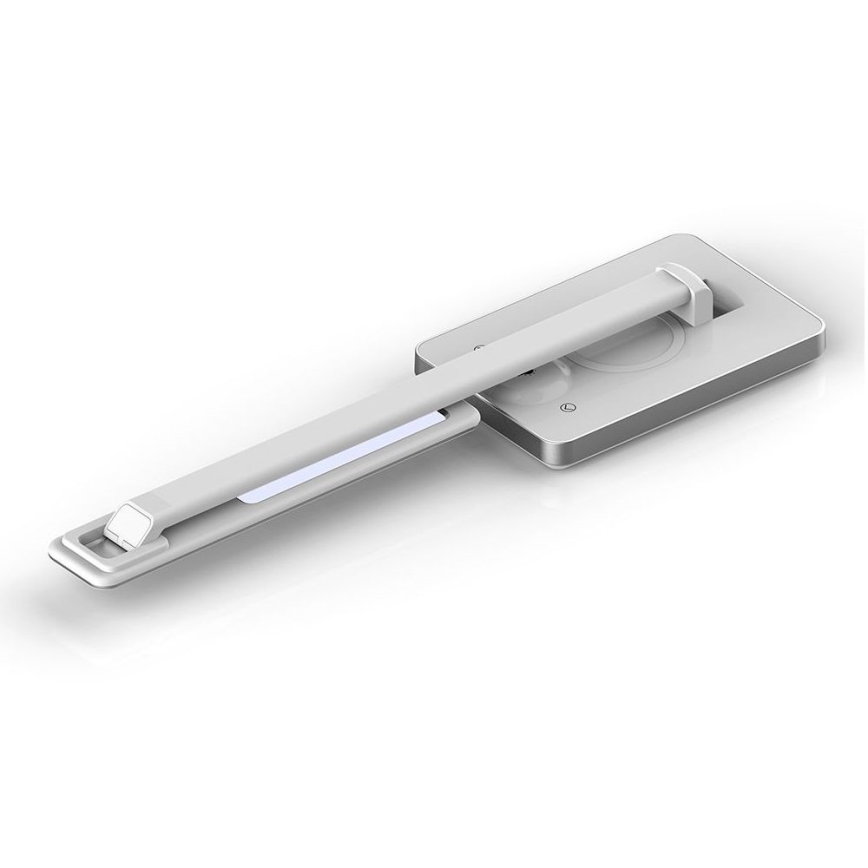 LED érintős, fényerőszabályzós asztali lámpa vezeték nélküli töltéssel LED/7W/5V 3000-6500K USB fehér