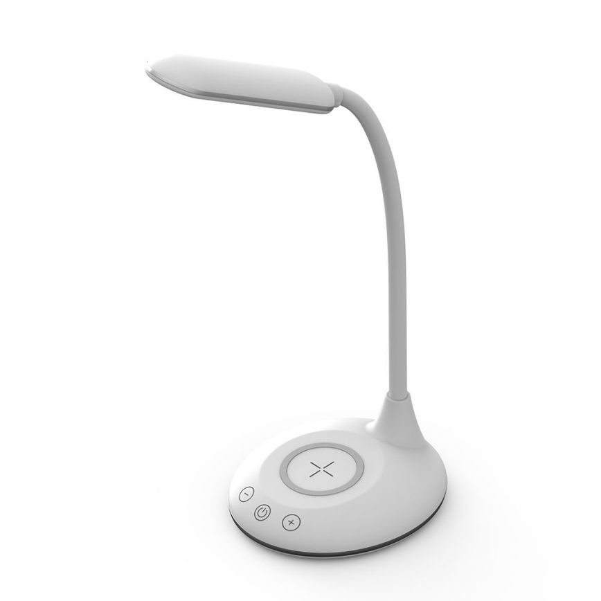 LED érintős, fényerőszabályzós asztali lámpa vezeték nélküli töltéssel LED/4W/5V 3000-6500K fehér